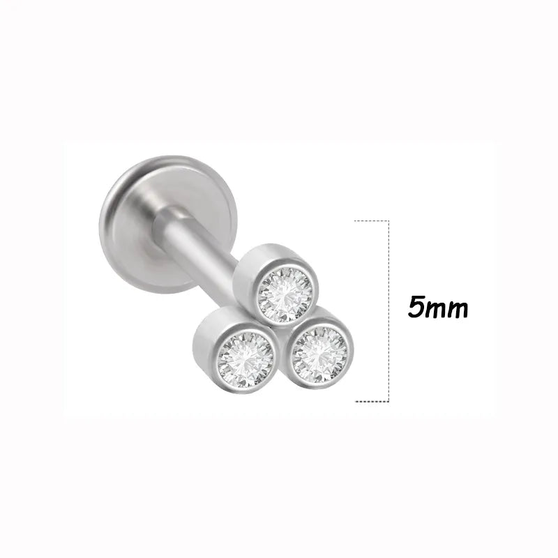 1 Piece Lip Rings Simple Style Classic Style Solid Color 316L Stainless Steel  G23 Titanium Ear Cartilage Rings & Studs