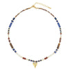 Vacation Geometric Color Block Heart Shape natural stone Freshwater Pearl Copper Pendant Necklace In Bulk