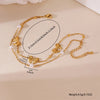 Wholesale Jewelry Elegant Princess Sweet Bow Knot 304 Stainless Steel 18K Gold Plated Anklet