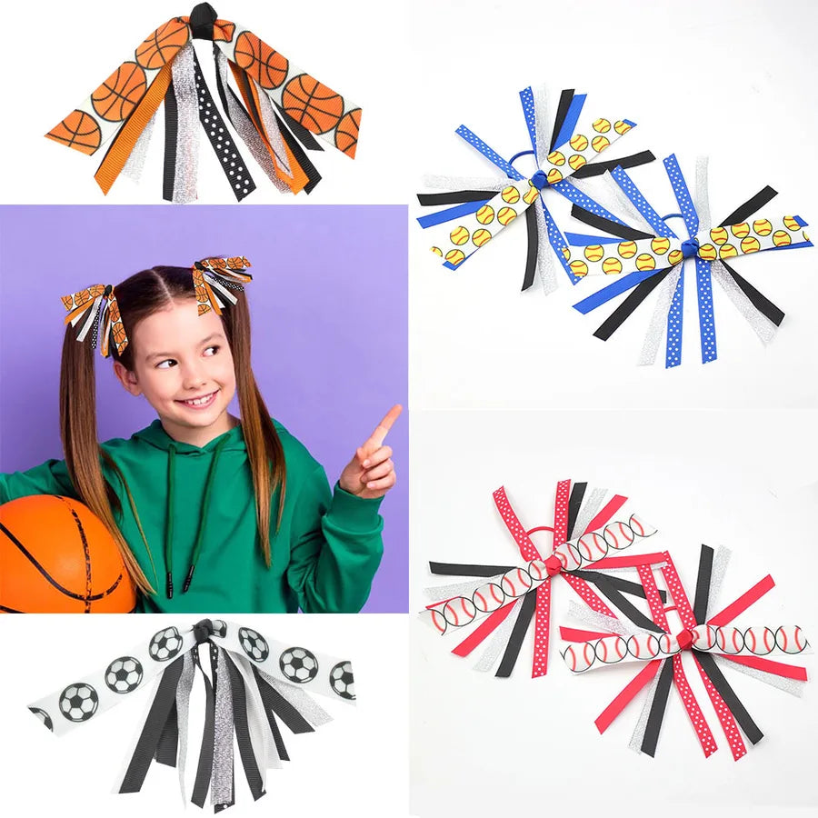 Europe and the United States New European Cup Stitching Hair Ring Fans Girl Handmade volleyball football printed head rope