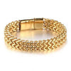 Xinghe  Stainless Steel Woven Double Row Autumn Diamond Magnet Buckle Men's Bracelet Titanium Steel Quartet Chain Bracelet
