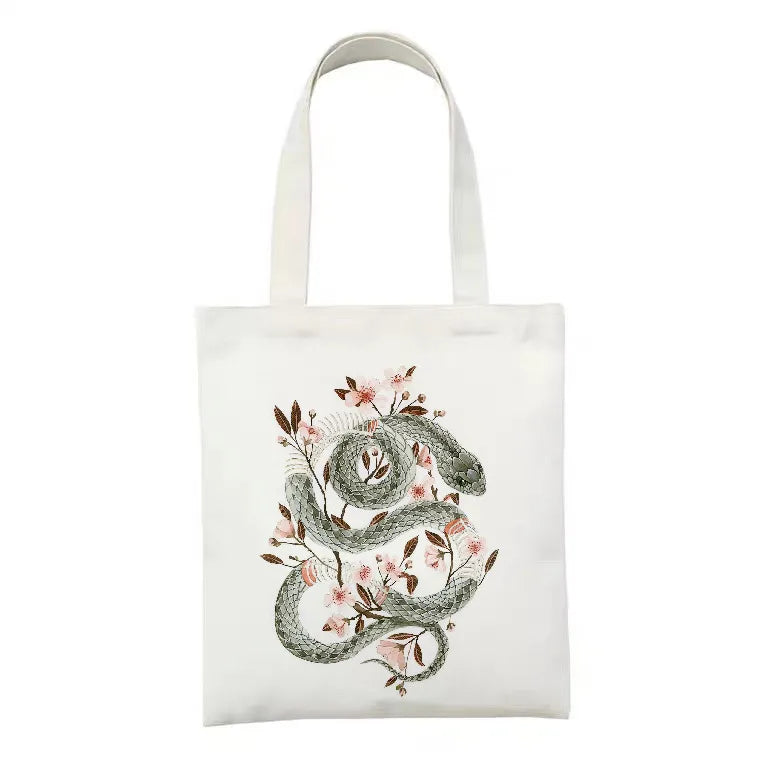 women's simple style artistic animal mushroom butterfly shopping bags