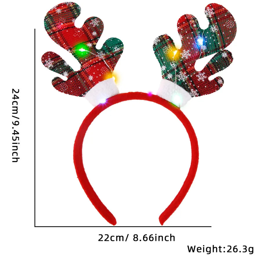 Christmas Cartoon Style Cute Bow Knot Antlers Plastic Party Festival headband