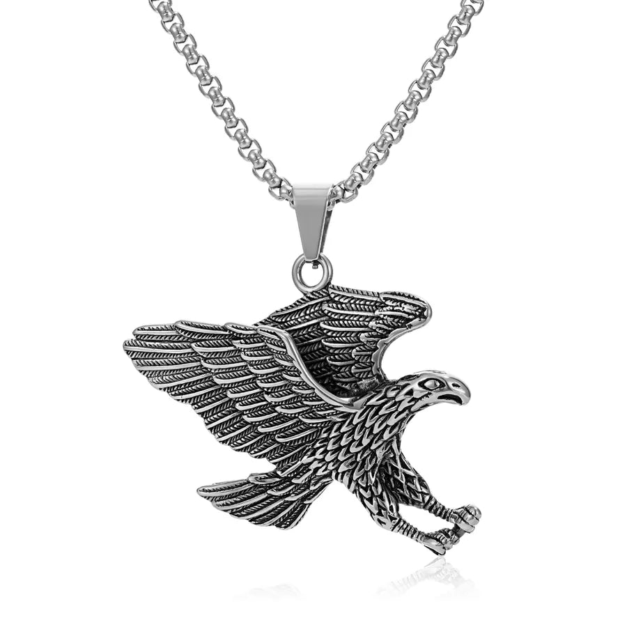 Hip-Hop Exaggerated Punk Eagle 304 Stainless Steel Men's Pendant Necklace Necklace Pendant Men Pendant Necklaces