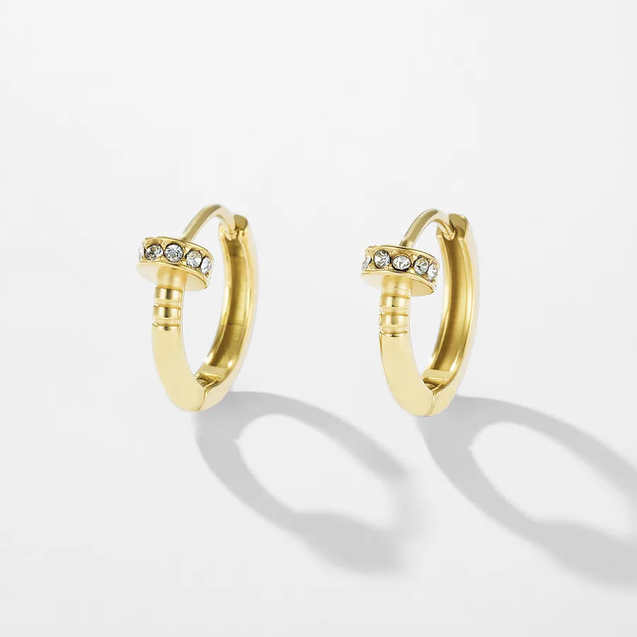 Casual Simple Style Classic Style Round 304 Stainless Steel Earrings
