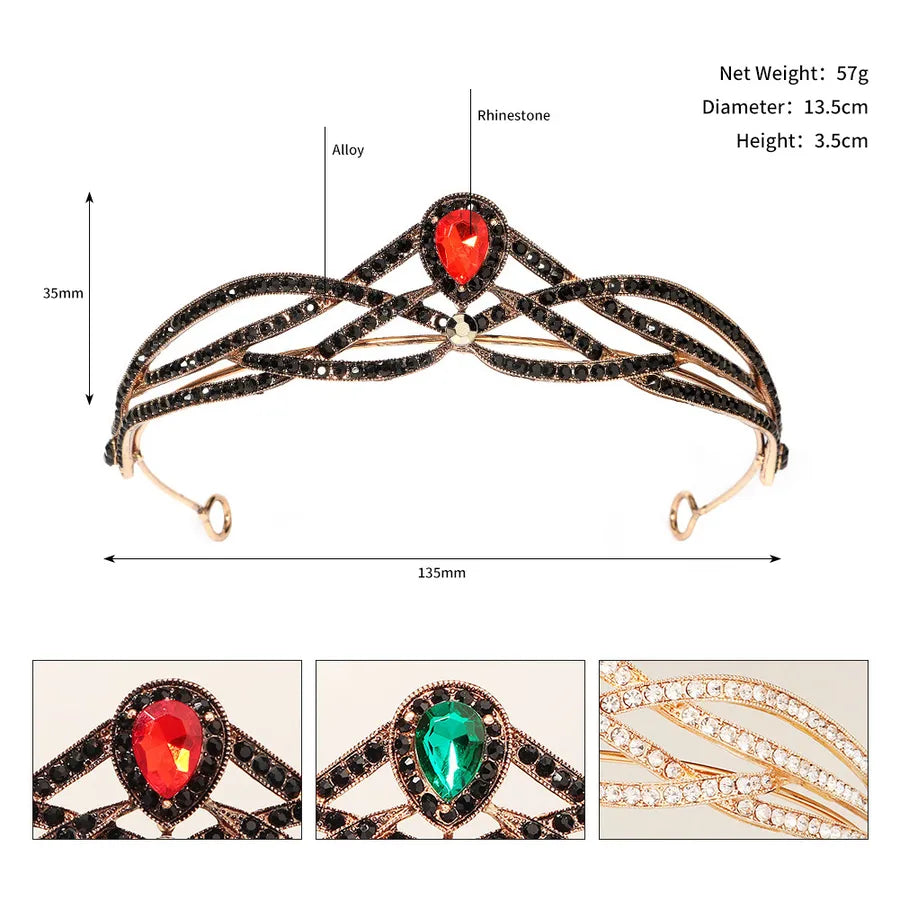 retro alloy multicolor diamond party crown wholesale nihaodropshipping