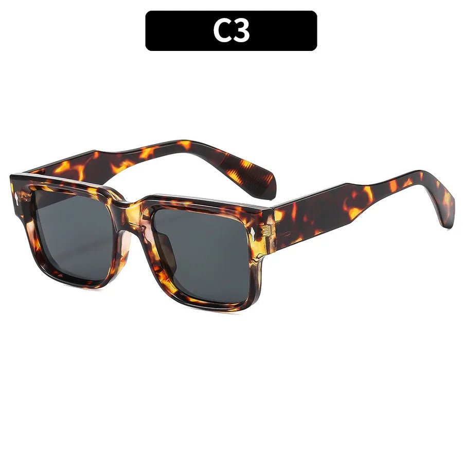 Simple Style Streetwear Solid Color Pc Square Full Frame Men's Sunglasses