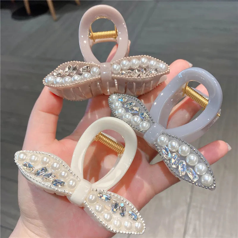 Elegant Medium Size Heavy Duty Water Diamond Hair Claw Clip Fashionable Lazy Updo Hairpin Stylish Hair Accessories For Women