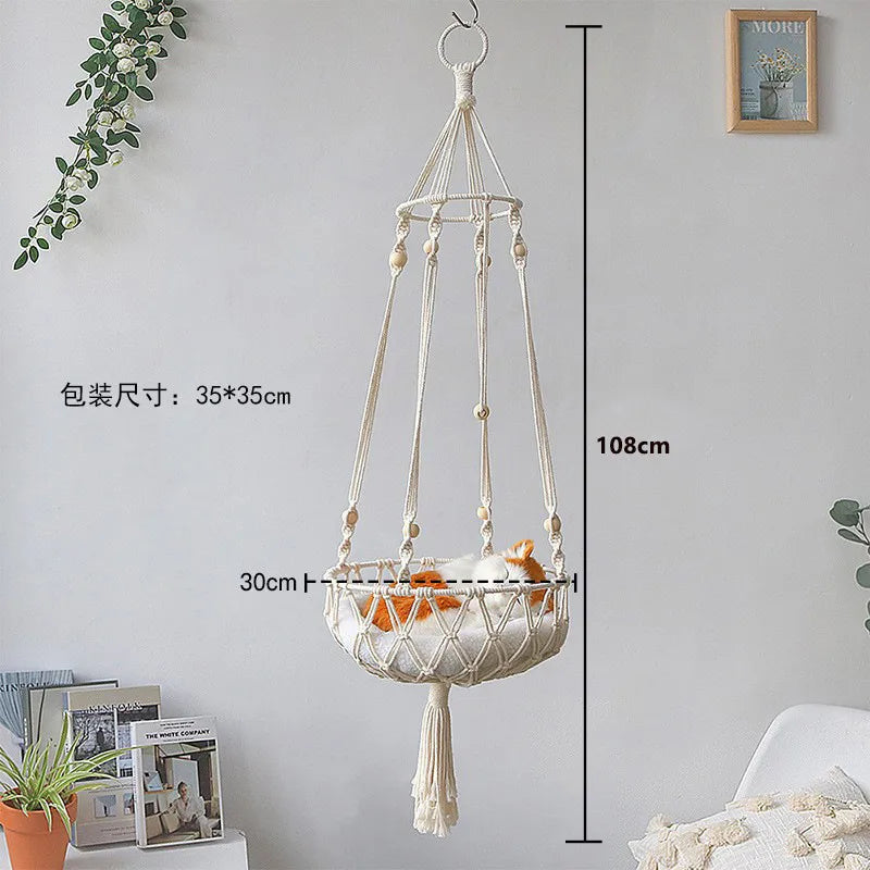 Christmas Valentine'S Day Mother'S Day Bohemian Irregular cotton thread Cat Nest Wall Art