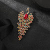 Elegant Vintage Peacock Brooch Pin High End Personality Style Rhinestone Anti-Light Clothing Accessories Phoenix Retro Brooch