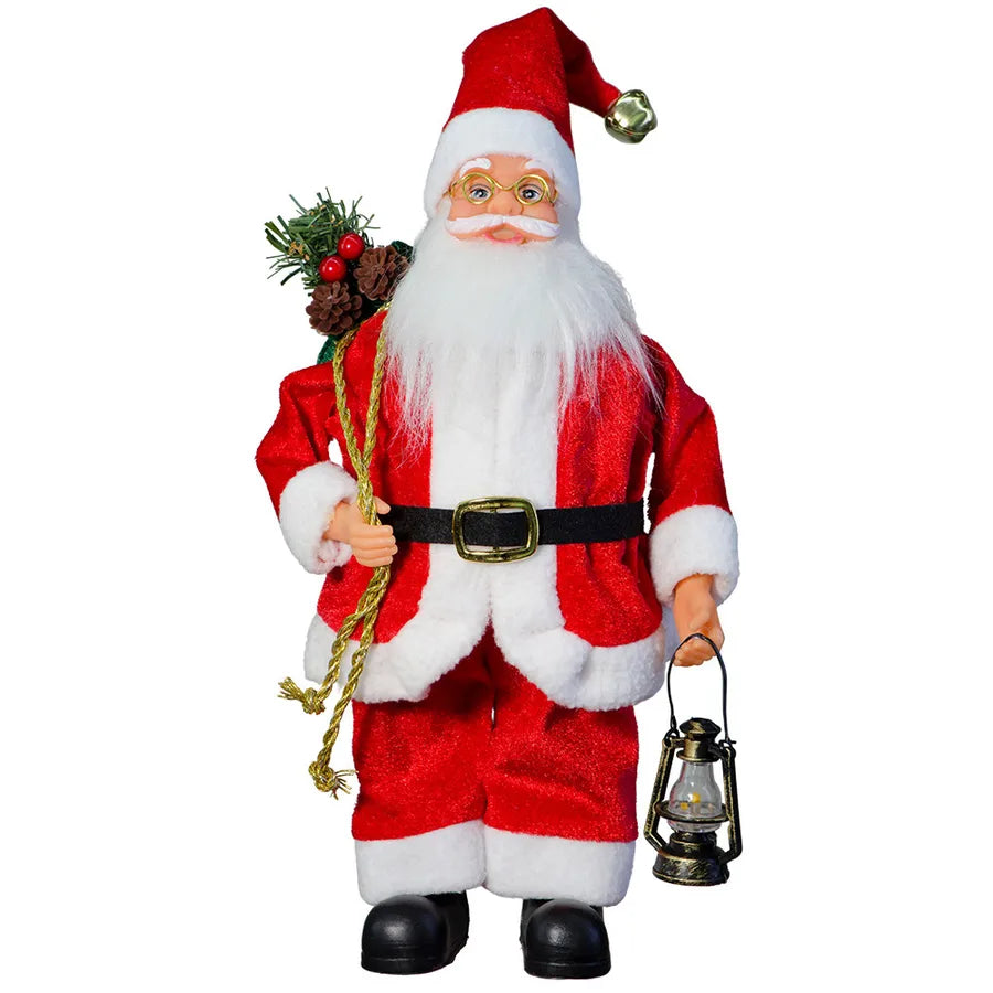 13-Inch Santa Claus Figure Christmas Decoration Standing Santa Claus Doll Window Display Decorations Festive Gift
