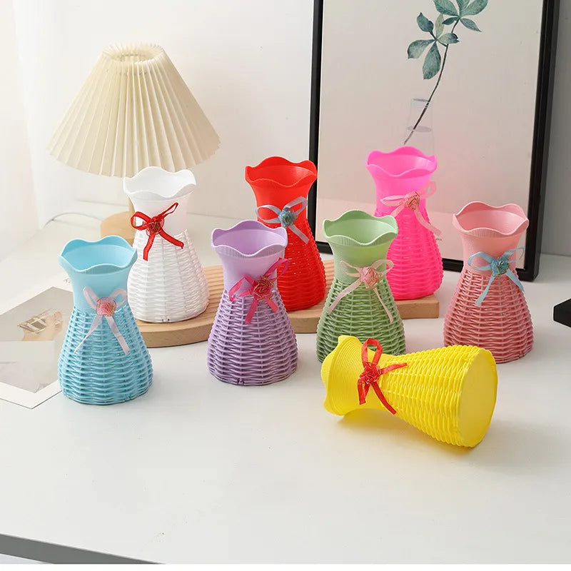 Simple Style Waves Plastic Vase Artificial Decorations