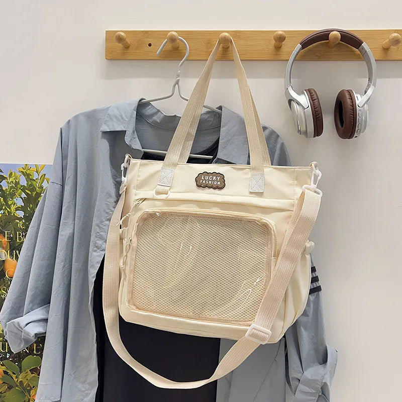 New Summer Student Handbag New Two-Dimensional Transparent Pain Bag High-End Commuter Tote Small Square Bag