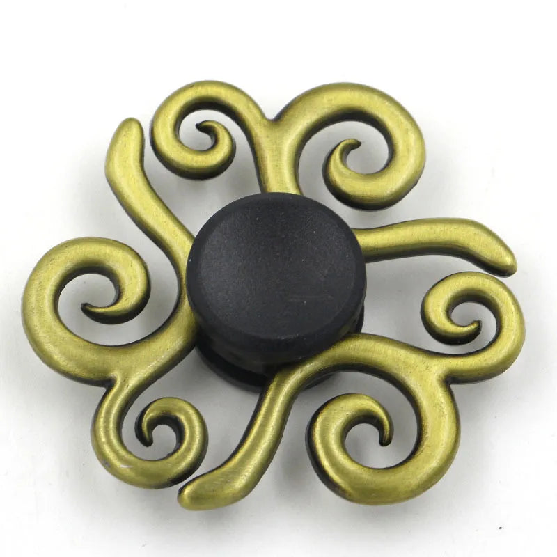creative zinc alloy bronze hand spinner finger rotating decompression toy