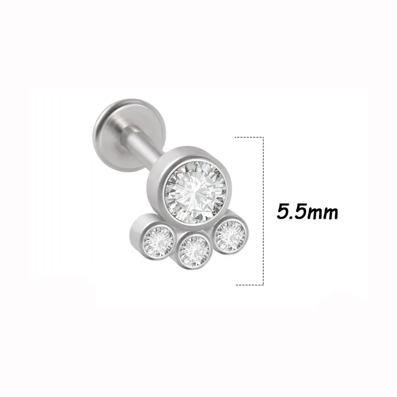 1 Piece Lip Rings Simple Style Classic Style Solid Color 316L Stainless Steel  G23 Titanium Ear Cartilage Rings & Studs