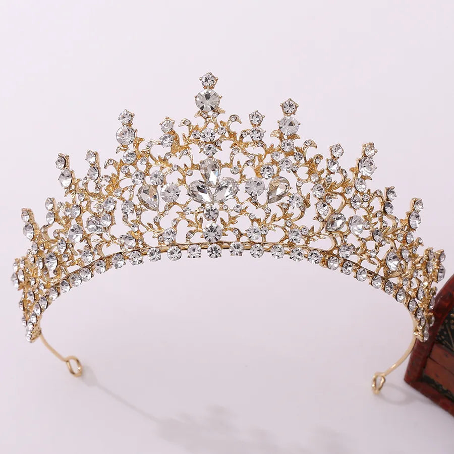 fashion water droplets alloy inlay zircon crown 1 piece