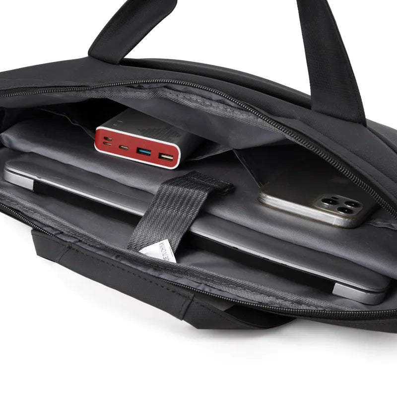 New leather film portable laptop bag 15 inch 16 inch shoulder bag men's large capacity briefcase file bag
