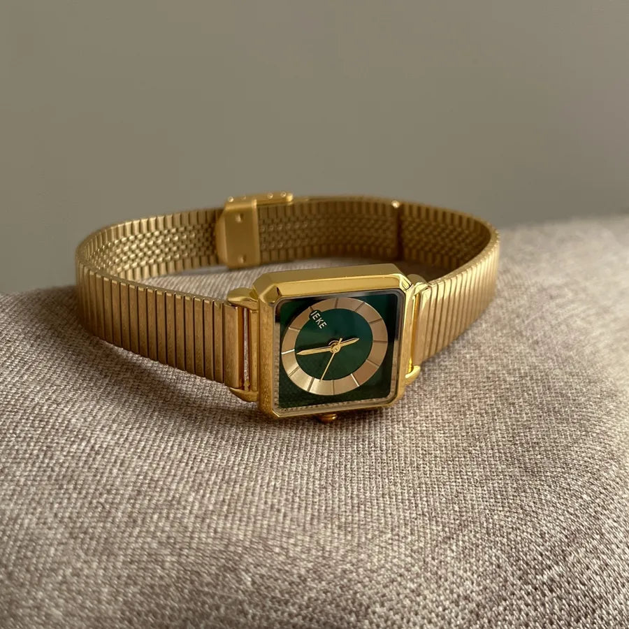 Elegant Business Luxurious Square Rectangle Single Folding Buckle Quartz Watch