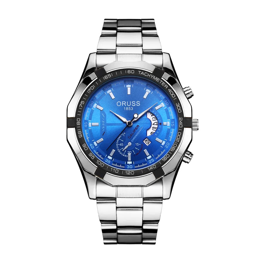business geometric single folding buckle quartz men's watches