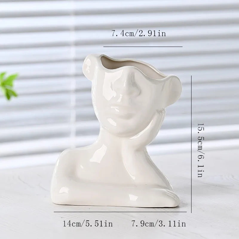Modern Style Classic Style Human ceramics Vase Artificial Decorations