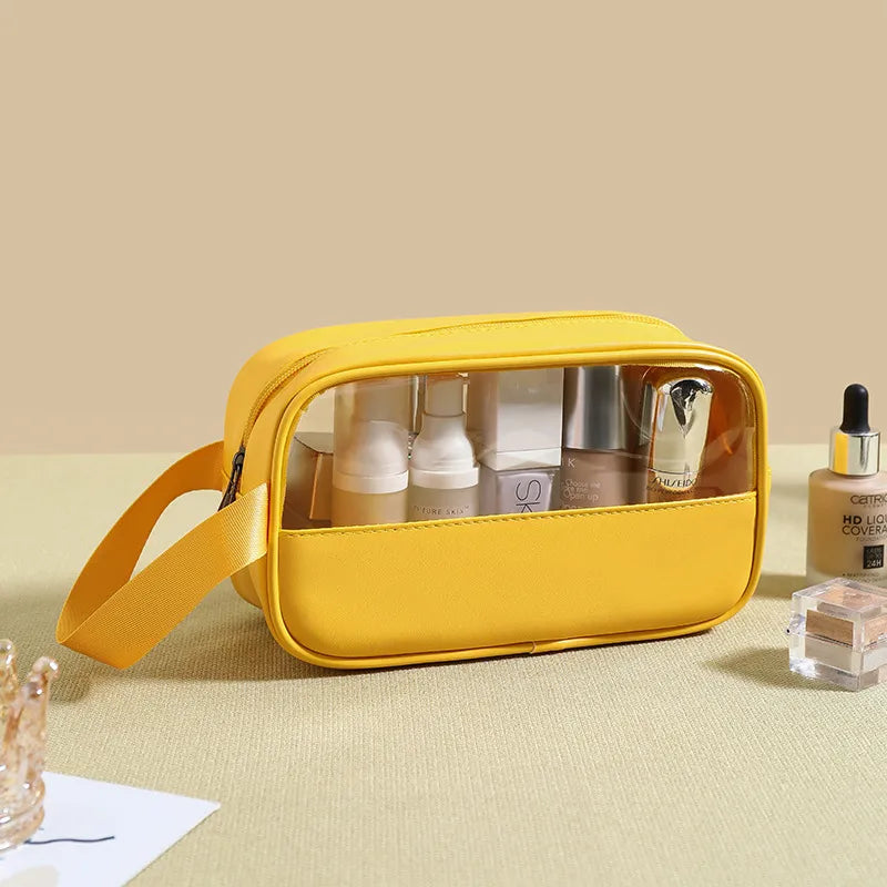 cute pastoral solid color pu leather makeup bags
