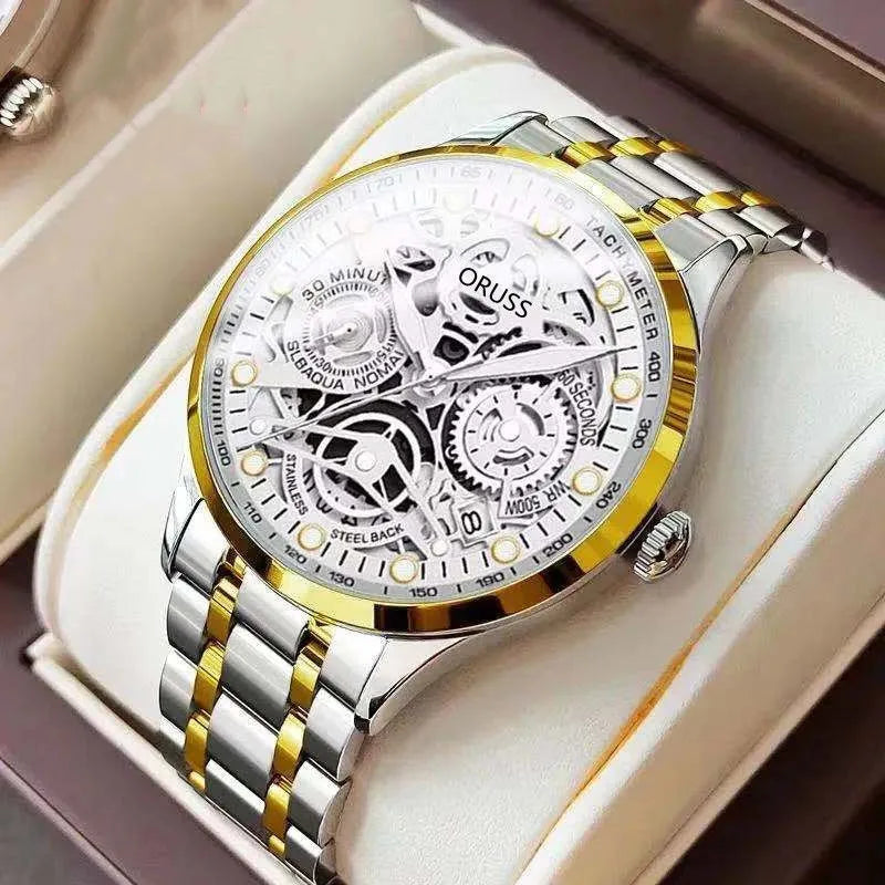 business geometric single folding buckle quartz men's watches
