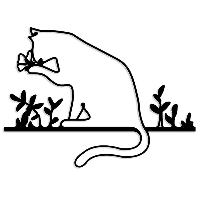 Modern Style Human Cat Iron Wall Sticker Artificial Decorations