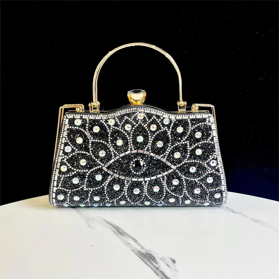 New Cross-border Exquisite Evening Bag Diamond Clutch Bag Women's Cheongsam Bag Celebrity Banquet Handbag Rhinestones