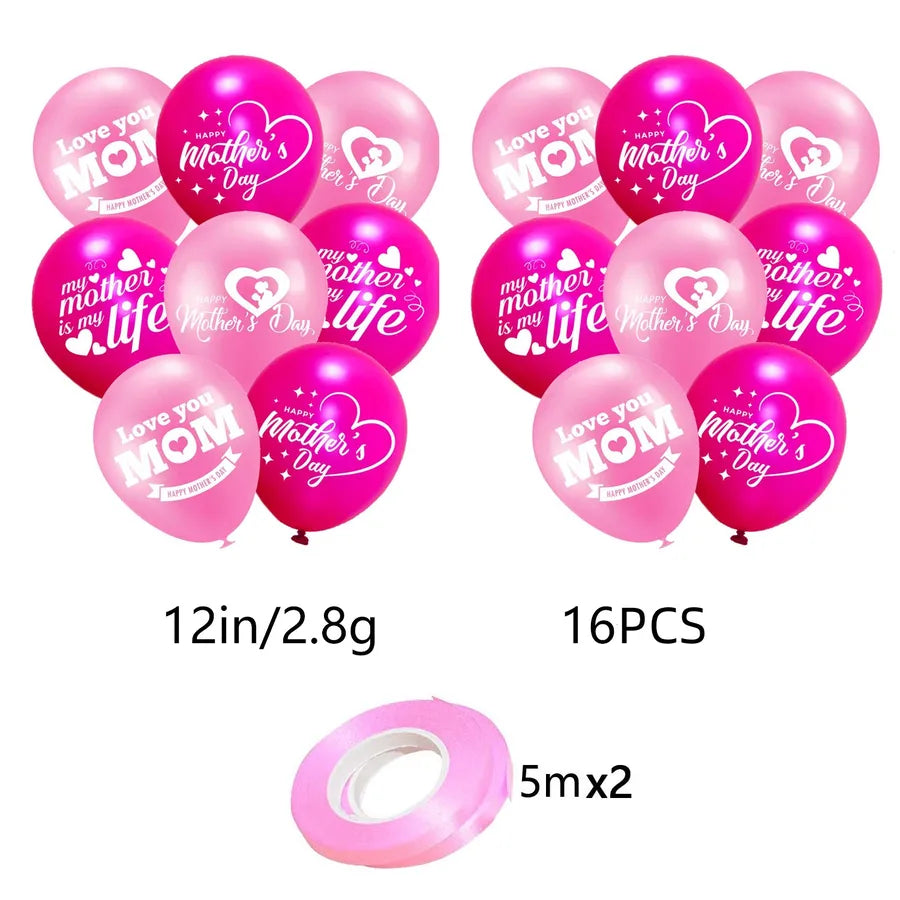 Mother'S Day Romantic Letter Heart Shape Flower Paper Party Festival Decorative Props Party Supplies Decorations 1 Piece