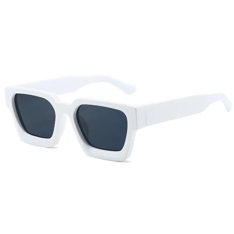 basic simple style solid color pc square full frame men's sunglasses