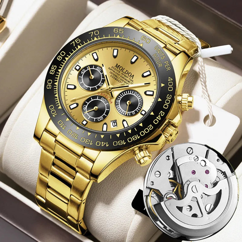 business geometric butterfly double snap quartz men's watches