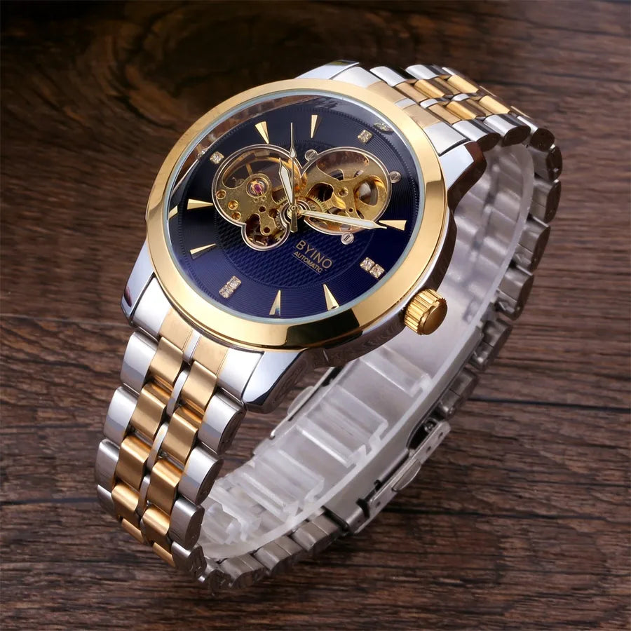 Business Solid Color Single Folding Buckle Mechanical Watch Men's Watches