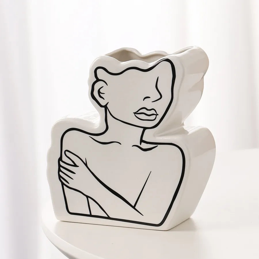 Modern Style Classic Style Human ceramics Vase Artificial Decorations