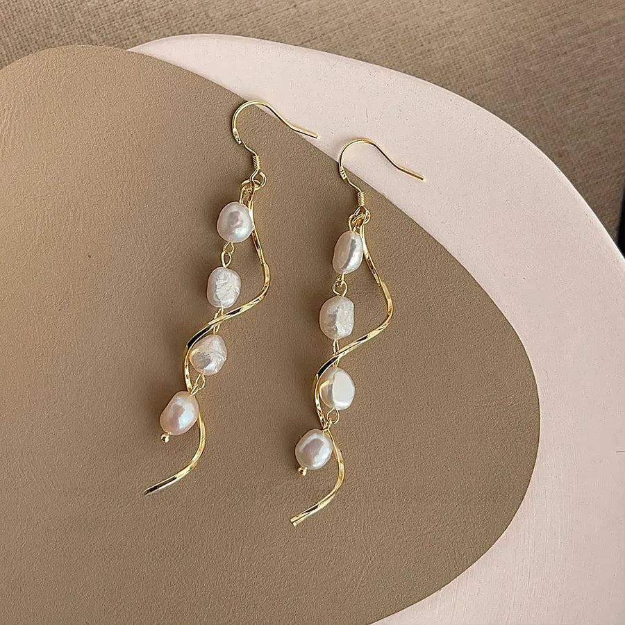 Collection! Freshwater Pearl hand-made design sense temperament simple light luxury earrings factory earrings Yiwu earrings wholesale
