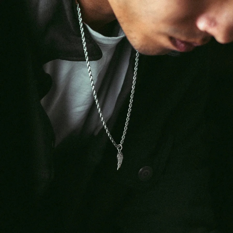 201 Stainless Steel 304 Stainless Steel Titanium Steel Gold Plated Hip-Hop Plating Wings Pendant Necklace