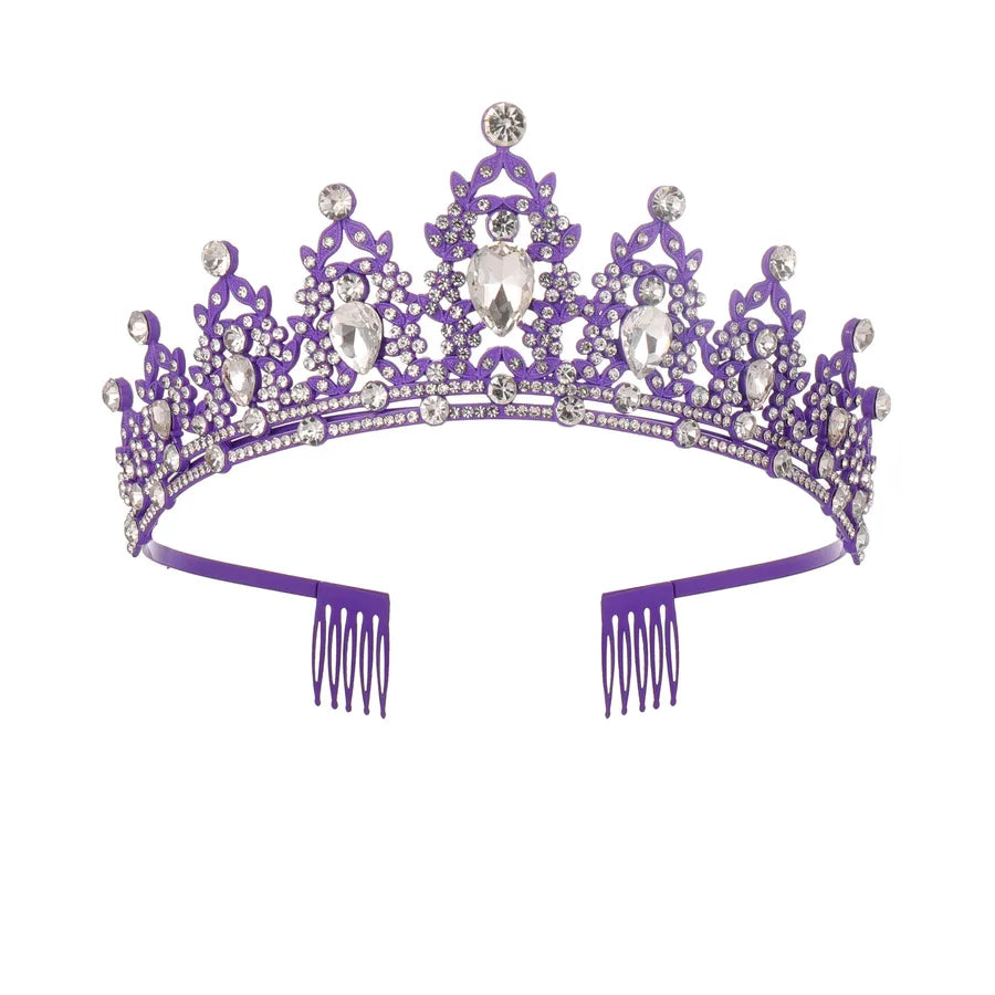 Fashion Women'S Crown Alloy Inlay Rhinestones Crown