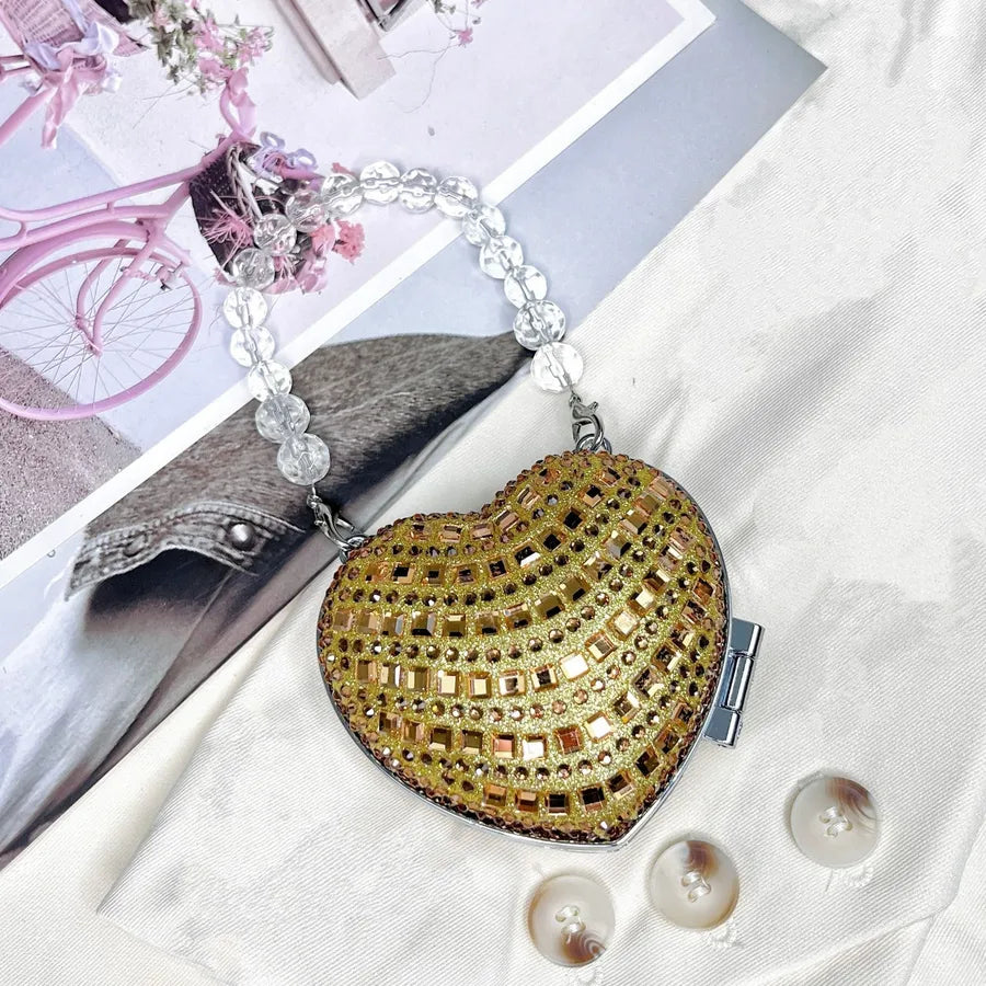 Women's Mini Acrylic Heart Shape Streetwear Heart-shaped Magnetic Buckle Shoulder Bag Handbag