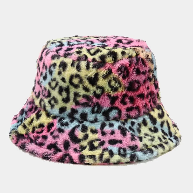 women's fashion leopard wide eaves bucket hat