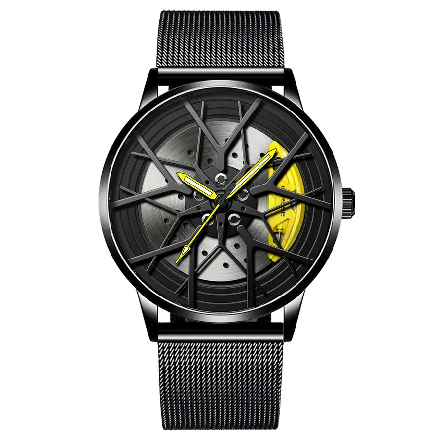retro geometric single folding buckle quartz men's watches