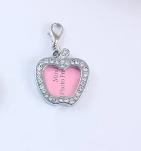cute bone love heart round card anti-lost information board handwriting pet collar decoration