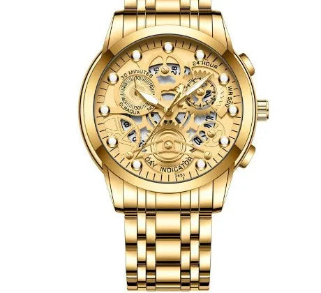 business round double side snaps quartz men's watches