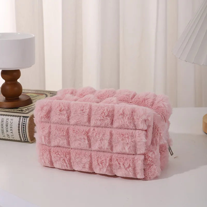 Solid Color Plush School Korean Style Pencil Case