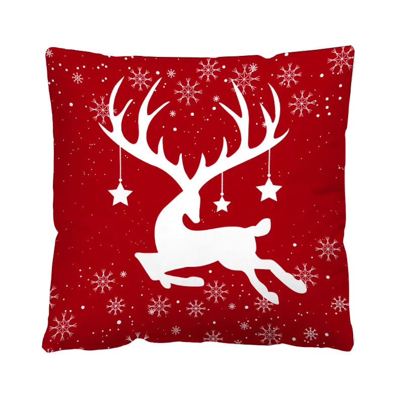 Christmas Casual Christmas Tree Santa Claus Letter short plush Pillow Cases Couch & Sofa Decor