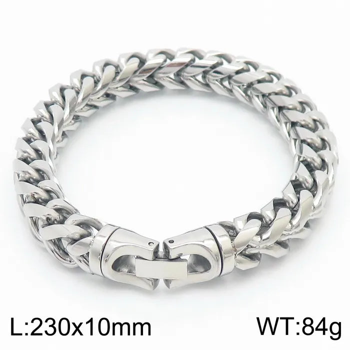 Stainless Steel 18K Gold Plated Hip-Hop Rock Plating Solid Color Bracelets