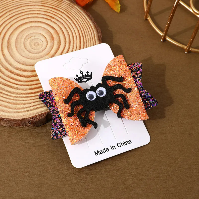 Women's Hip-Hop Funny Halloween Pattern Bow Knot Alloy Hair Clip