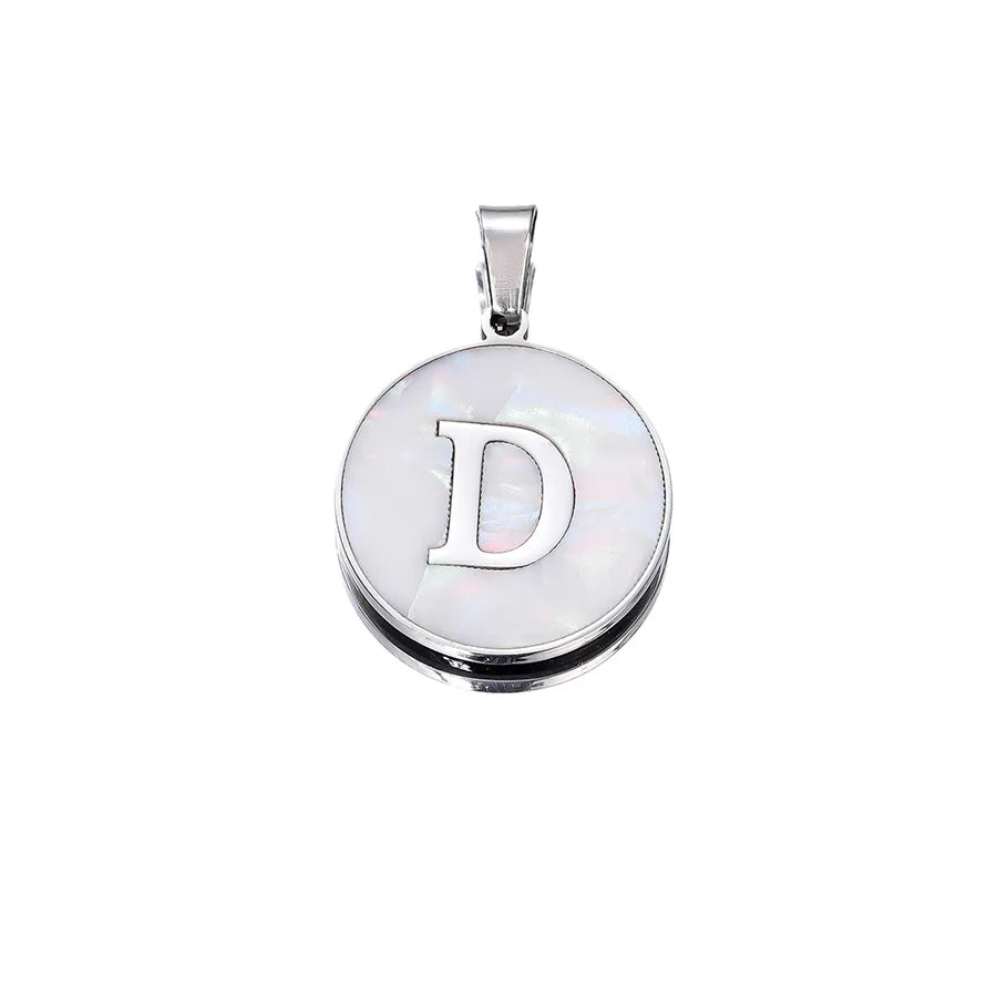 1 Piece 22mm Hole 4~4.9mm 304 Stainless Steel Fritillary Letter Pendant Jewelry Accessories
