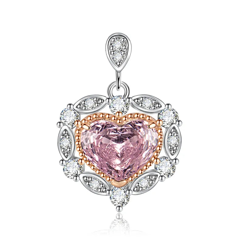 1 Piece Copper High Carbon Diamond Heart Shape Pendant