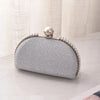 silver champagne red pu leather solid color shell evening bags
