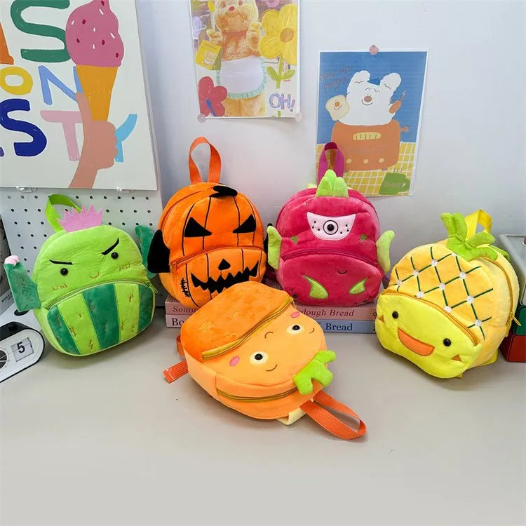 Cartoon Fruit Casual Kids Backpack Functional Backpack