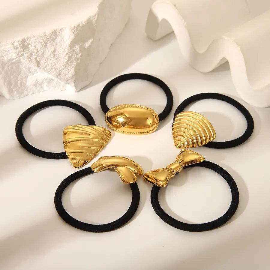 Hawaiian Simple Style Women's Girl'S Bow Knot Shell 304 Stainless Steel Synthetic Resin Scallop Bowknot Hair Tie